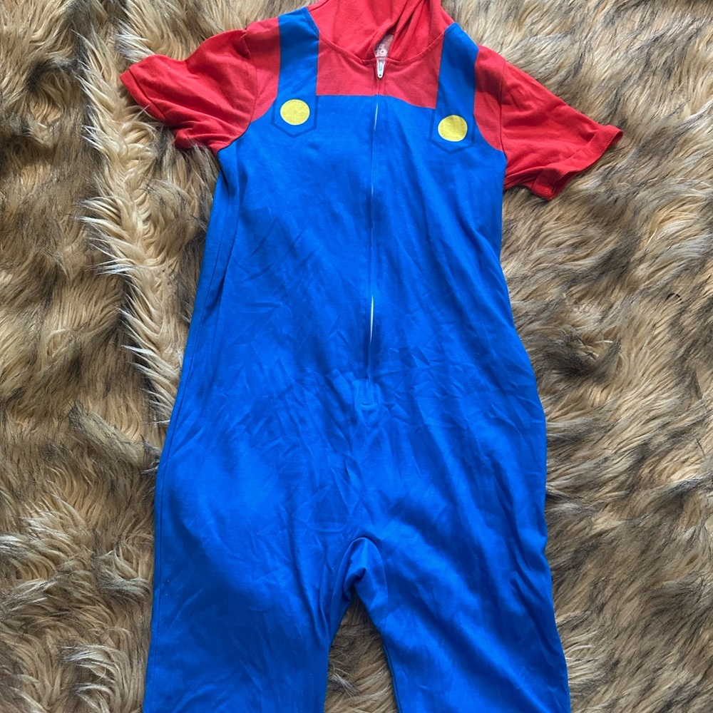Kids Blue and Red Overalls